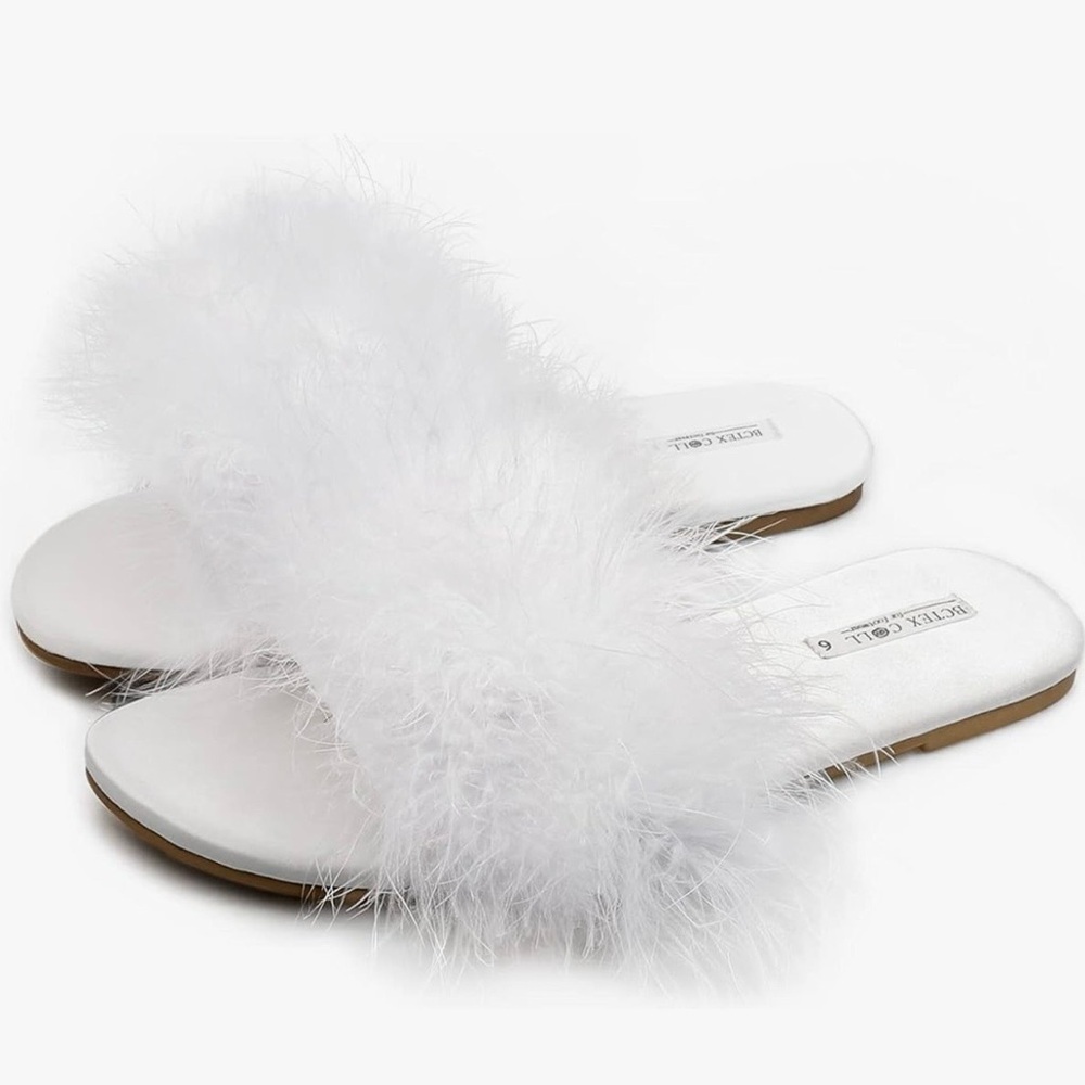 Feathered Women's Slippers-wedding